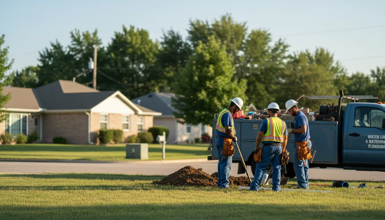 Residential water line and bathroom plumbing service in Greenville, IA